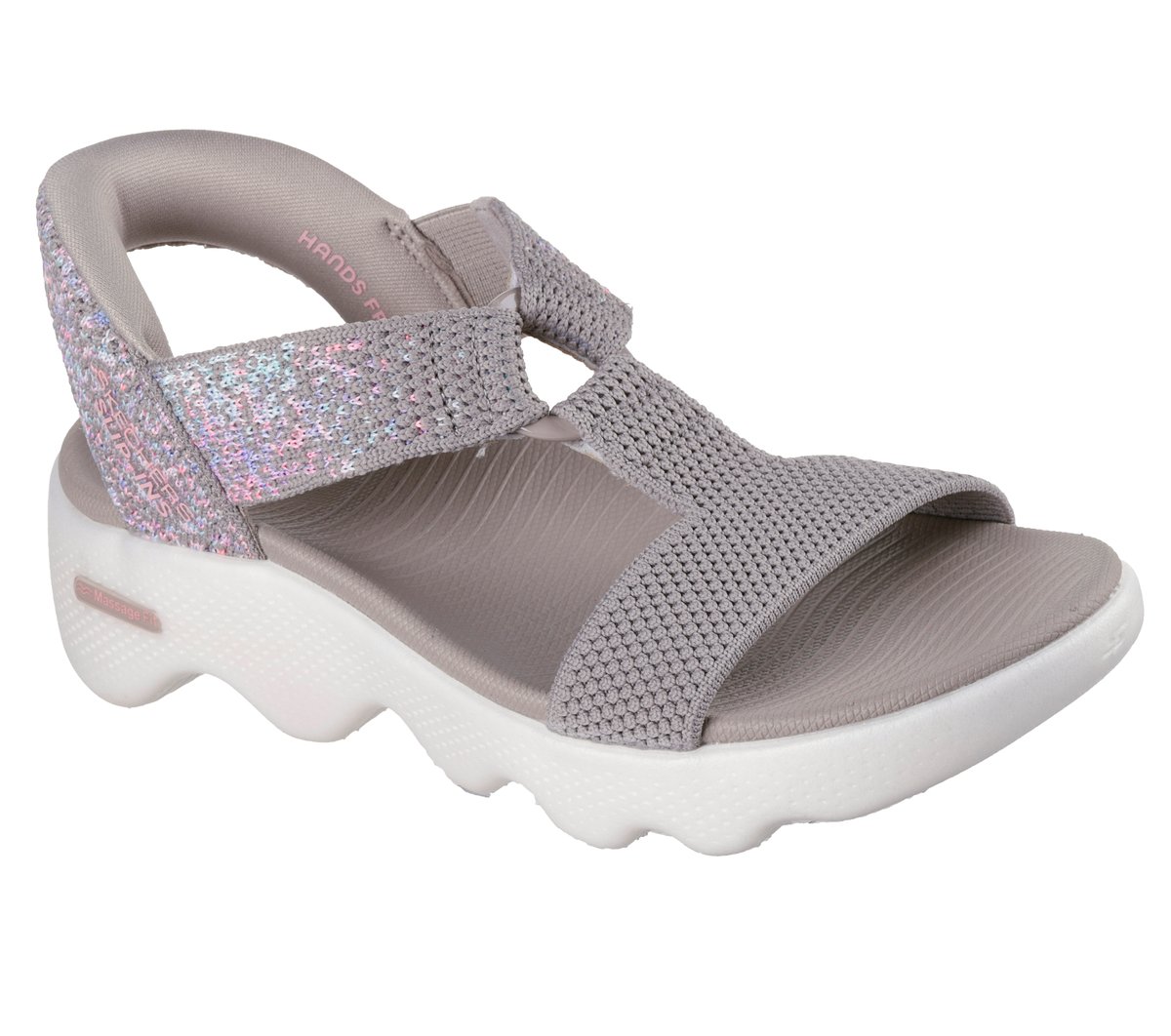 Slip-ins: GO WALK Massage Fit Sandal - Confetti Sky Shoes | Skechers Women