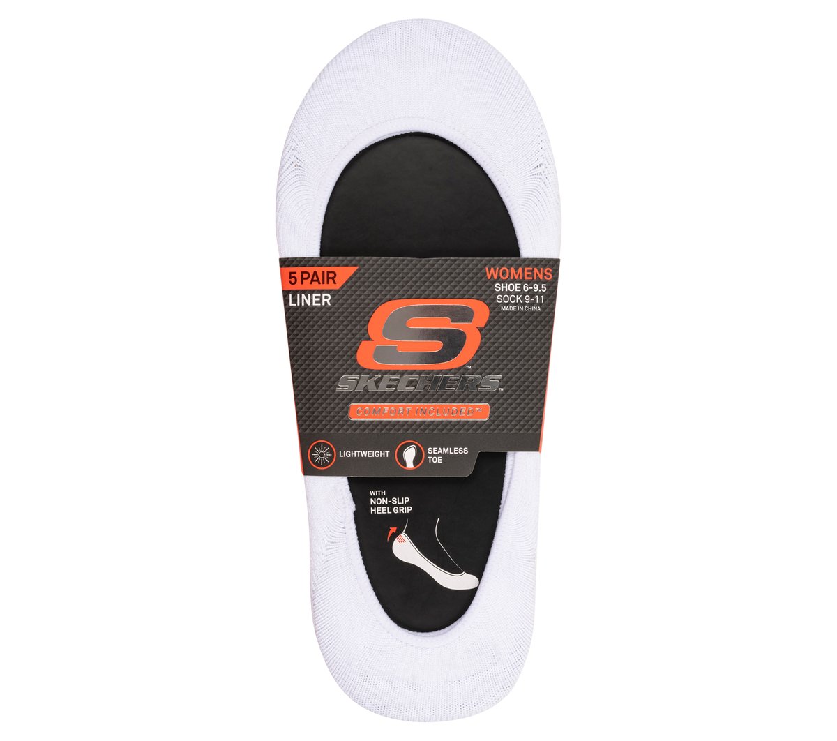 5 Pack Non Terry Solid Liner Socks | Skechers