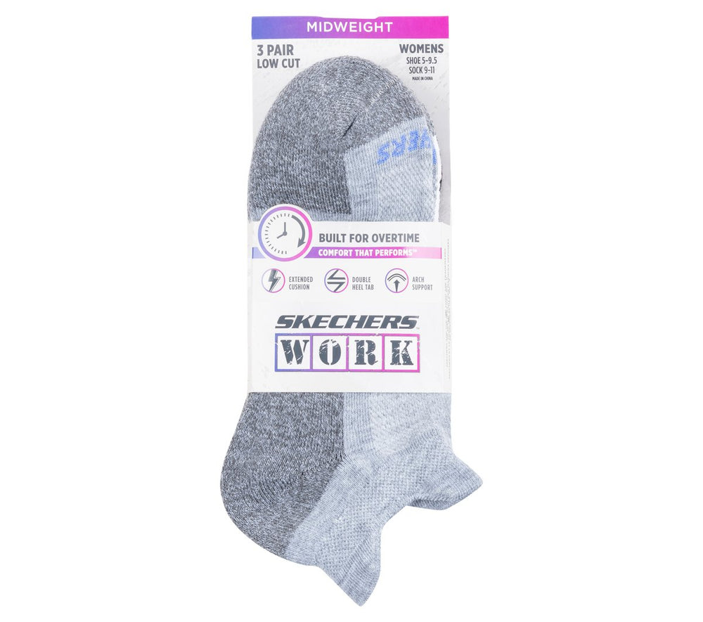 Work: Lowcut Heel Tab Socks - 3 Pack | Skechers