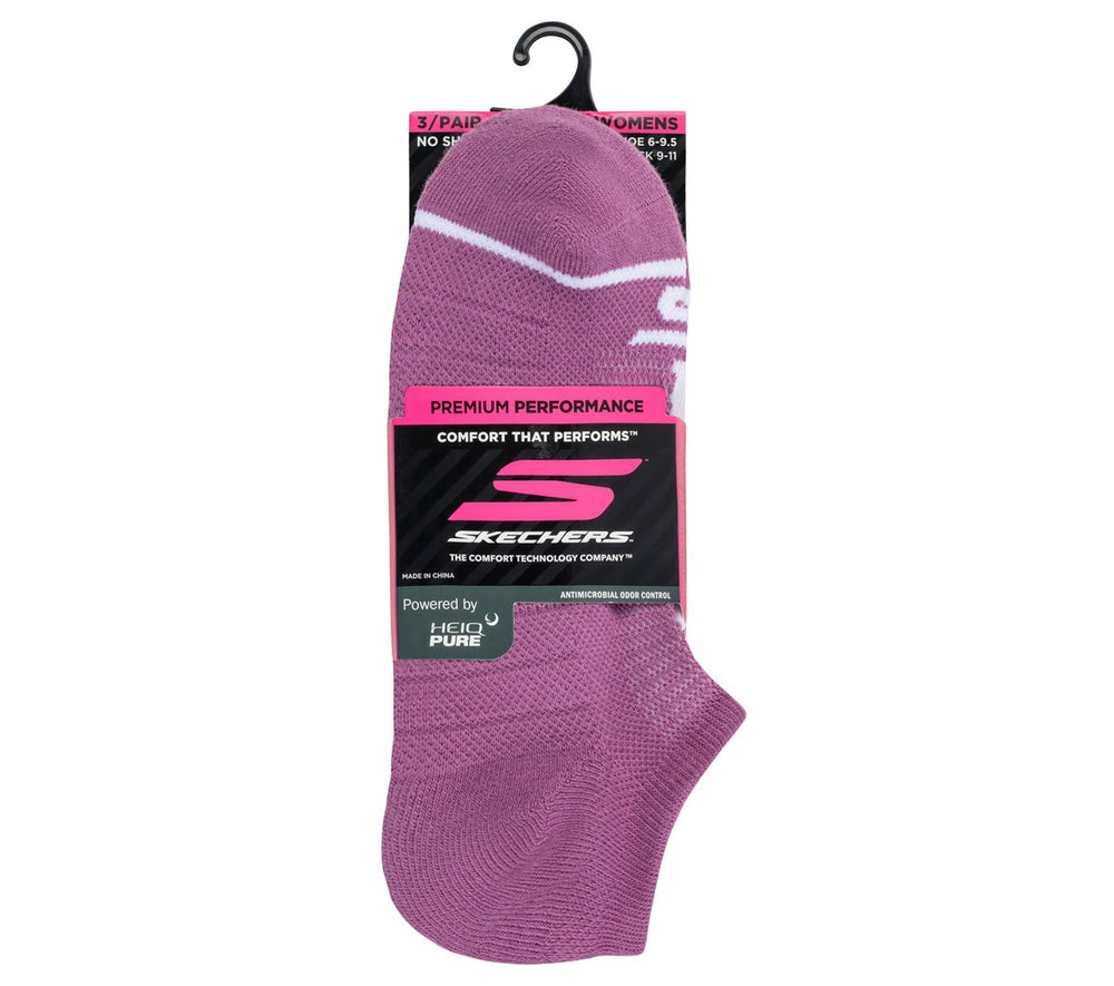 3 Pack Women's No Show Premium Basic Socks | Skechers