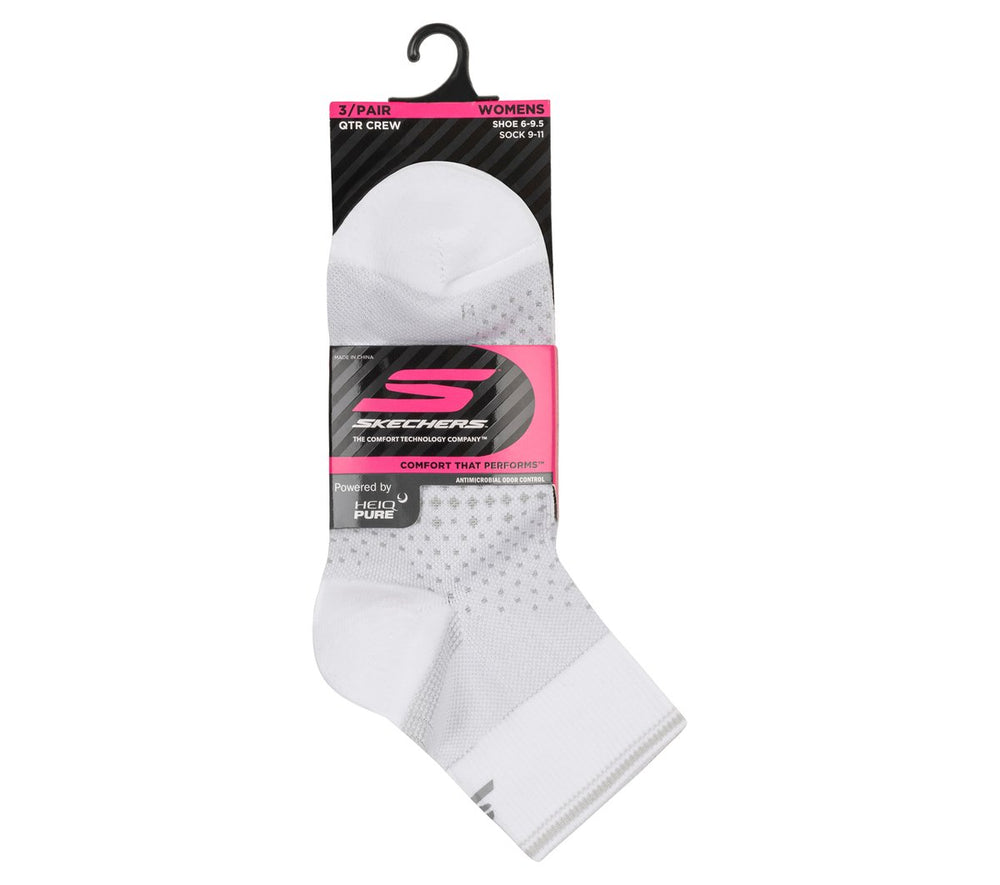 3 Pack Women's Reflective Performance Quarter Socks | Skechers