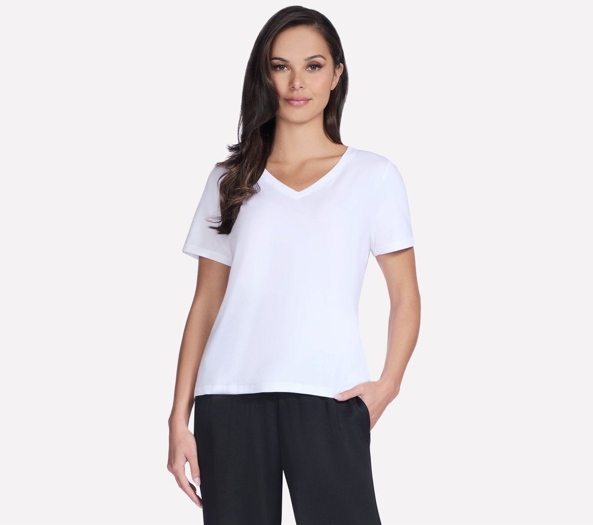 Pima V-Neck Tee | Skechers Women