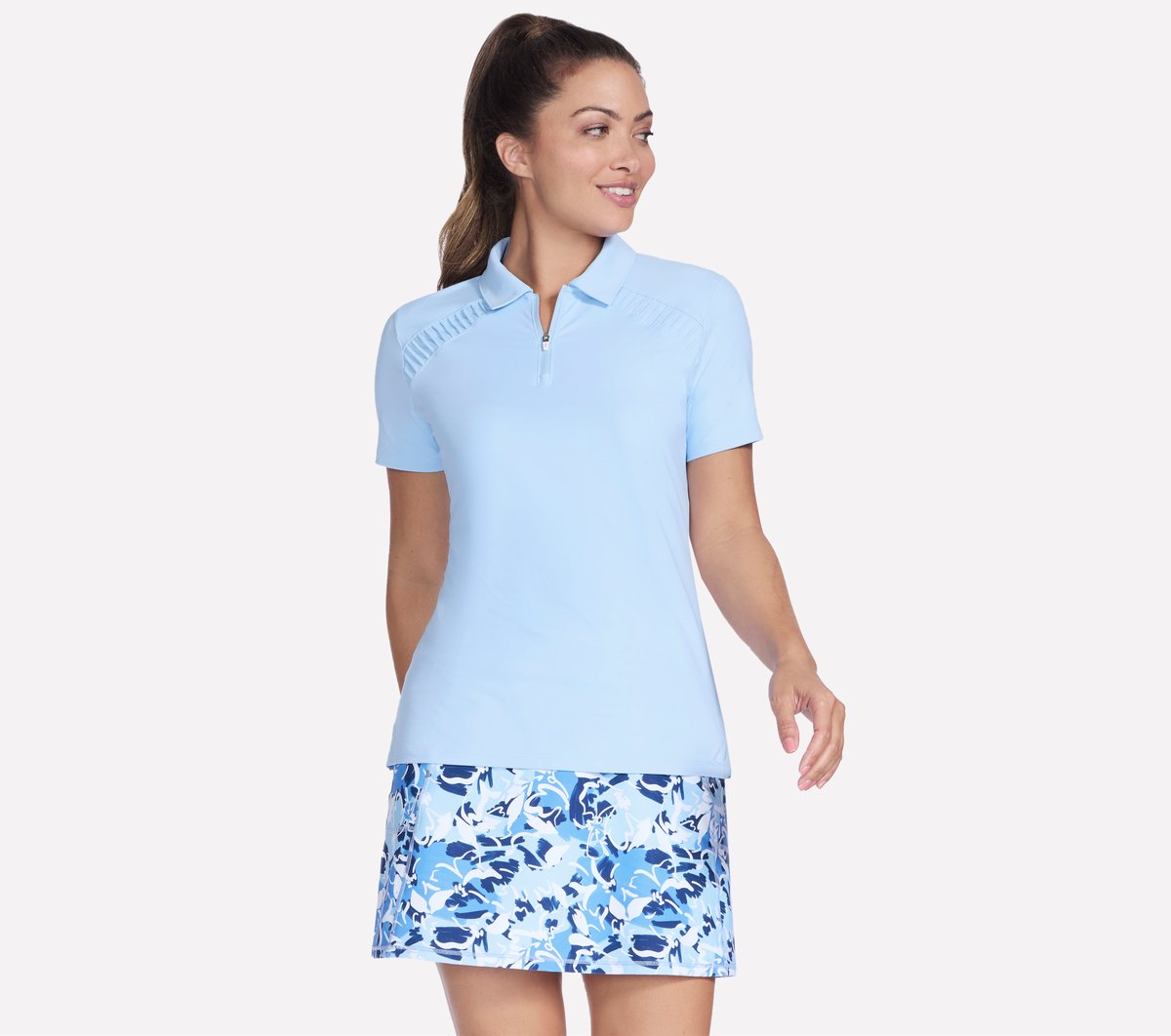 GO GOLF Short Sleeve Birdie Zip Front Polo | Skechers Women