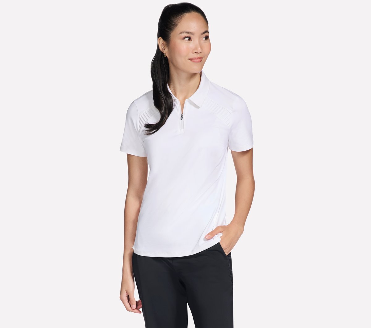 GO GOLF Short Sleeve Birdie Zip Front Polo | Skechers Women