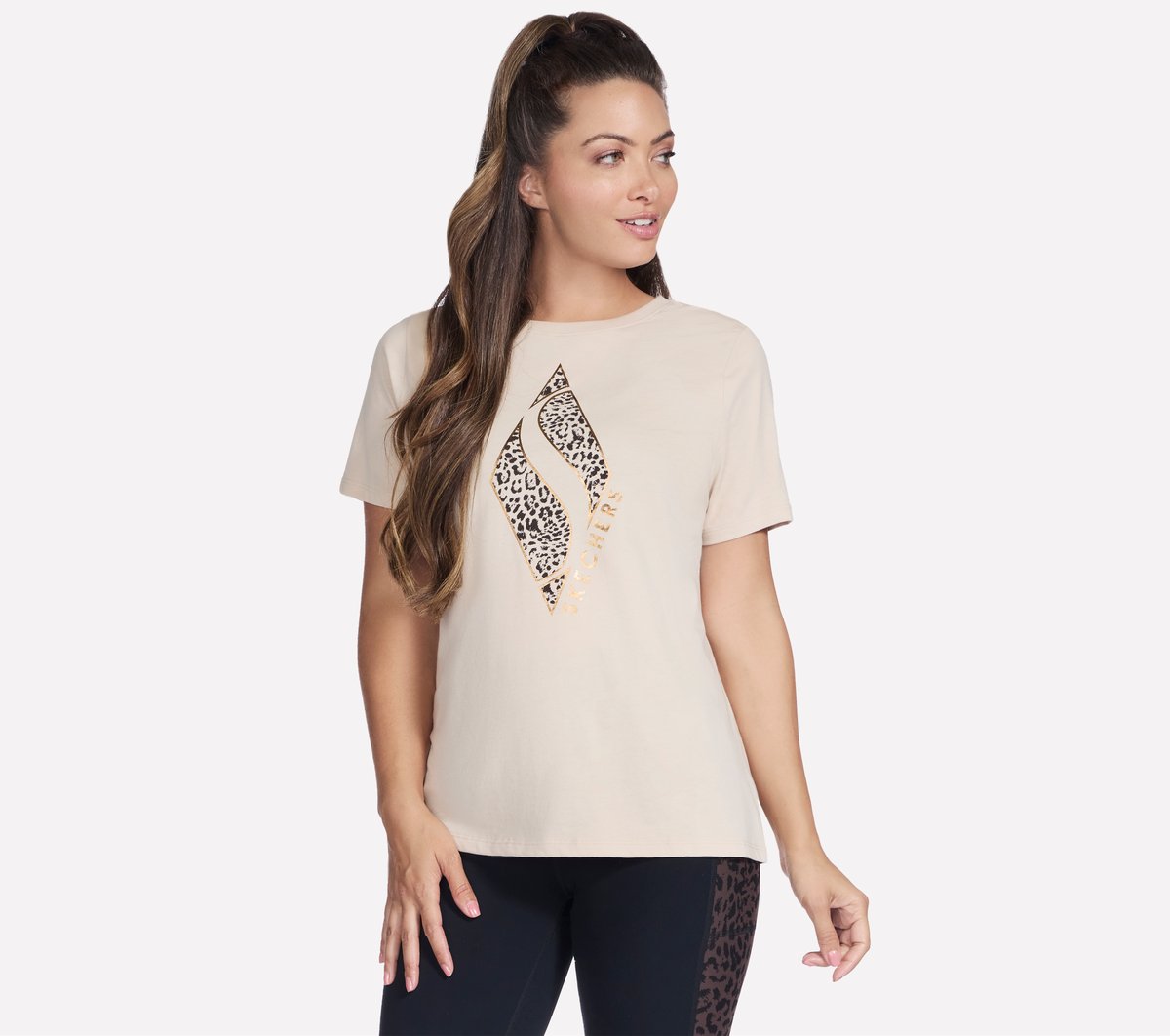 Diamond Cheetah Short Sleeve Tee | Skechers Women