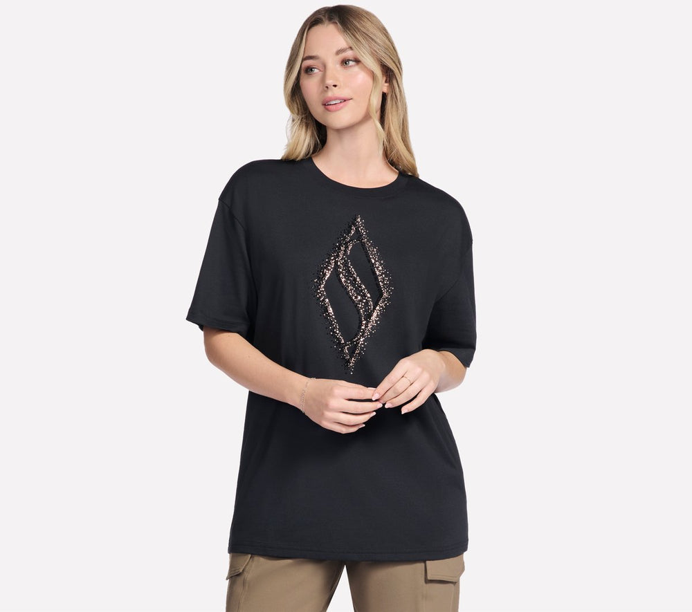 Gold Splatter Diamond Short Sleeve Tee | Skechers Women
