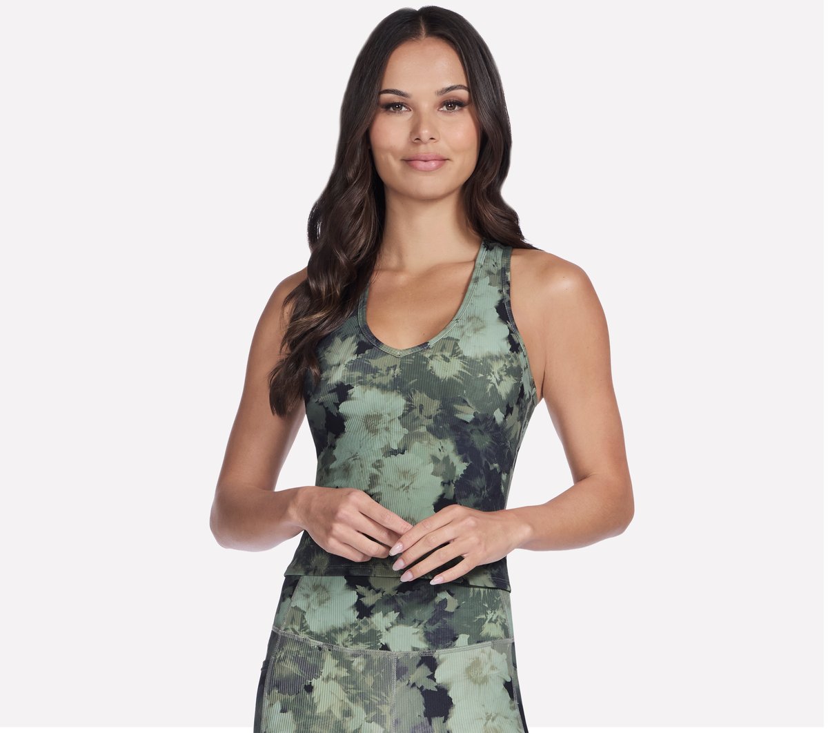 GO FLEX RIB Inbloom V-Neck Tank | Skechers Women