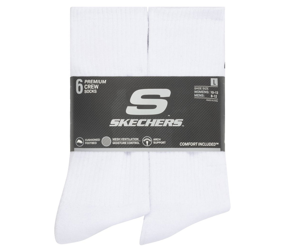 6 Pack Large Core Crew Socks | Skechers