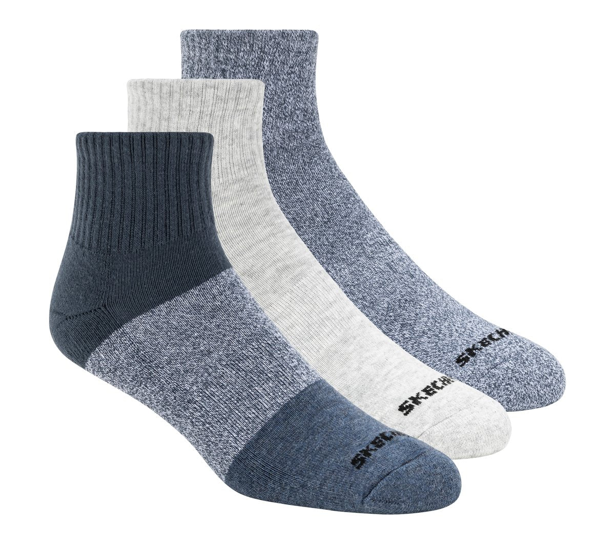 3 Pack Men's Colorblock Quarter Socks | Skechers