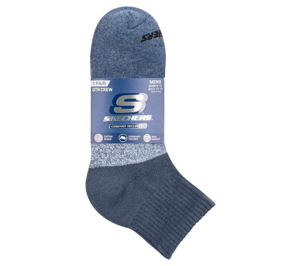 3 Pack Men's Colorblock Quarter Socks | Skechers