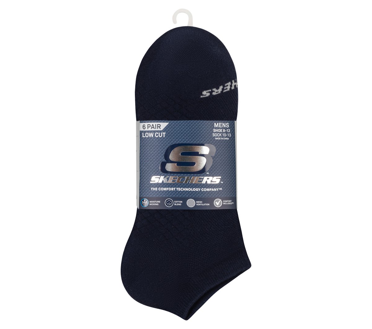 6 Pack Men's Low Cut Texture Knit Socks | Skechers