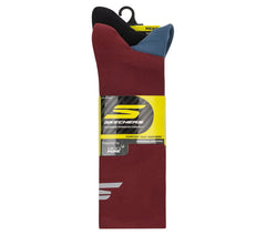 3 Pack Men's Reflective Performance Half Terry Crew Socks | Skechers