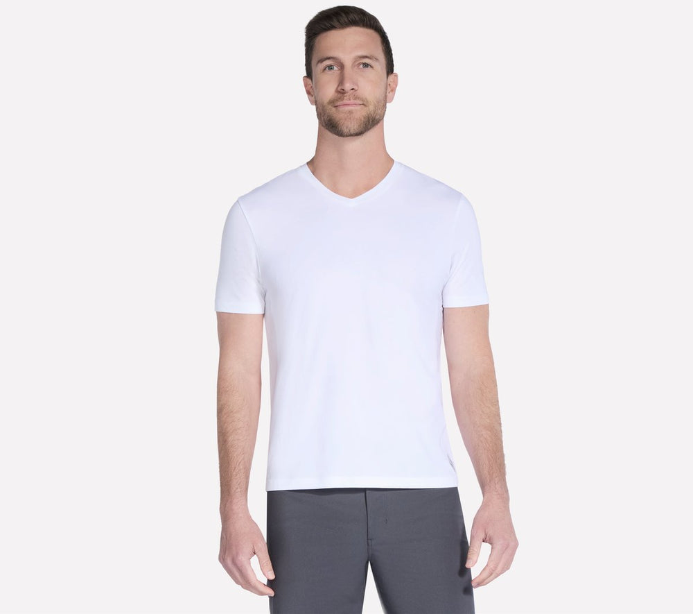 GO DRI Pima Short Sleeve V-Neck | Skechers Men