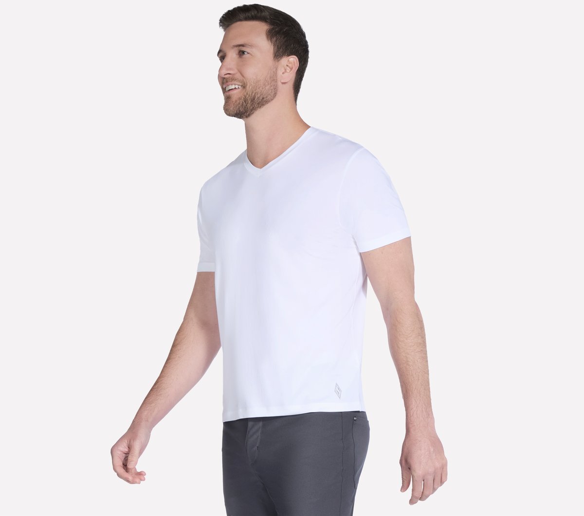 GO DRI Pima Short Sleeve V-Neck | Skechers Men