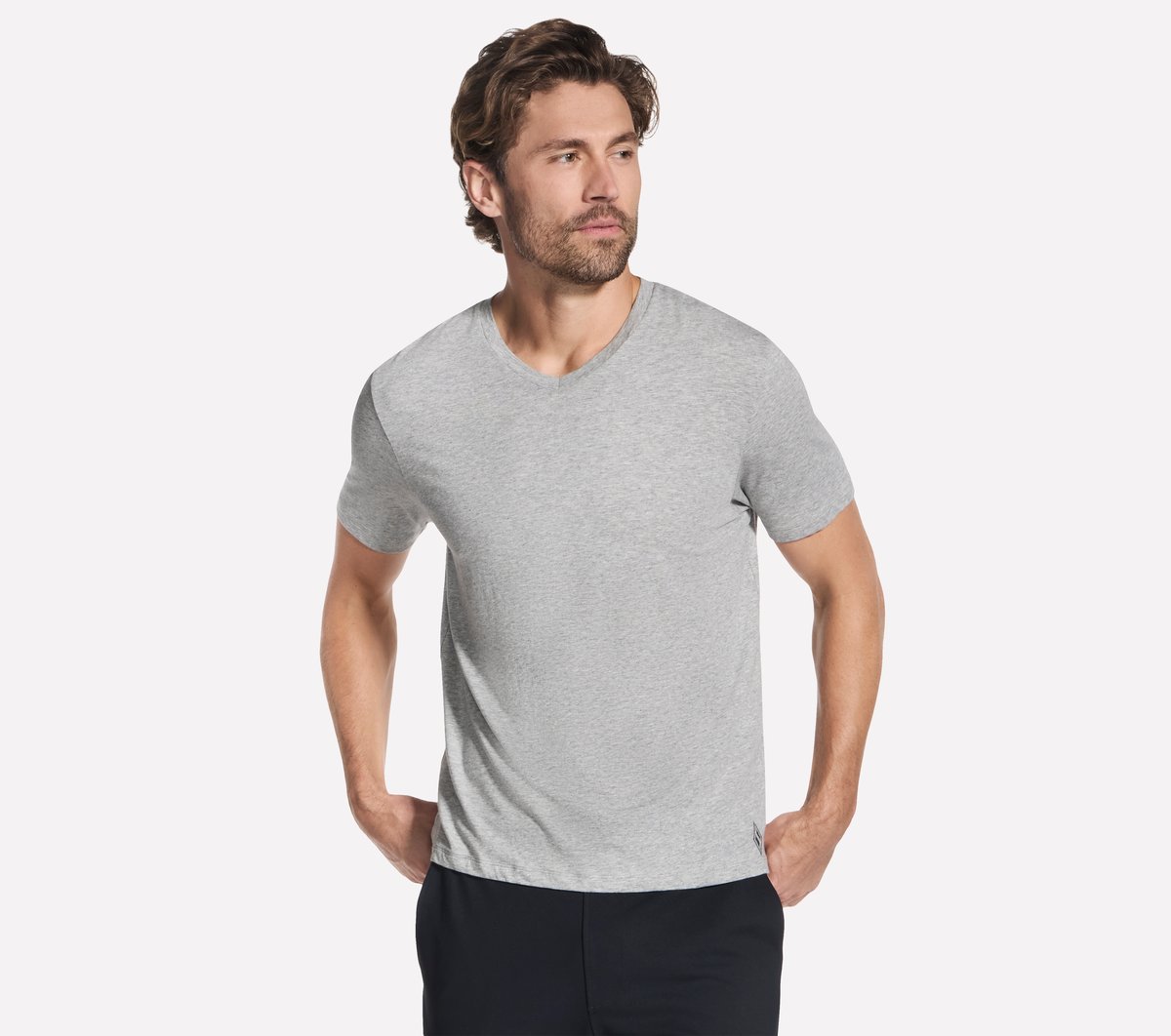 GO DRI Pima Short Sleeve V-Neck | Skechers Men