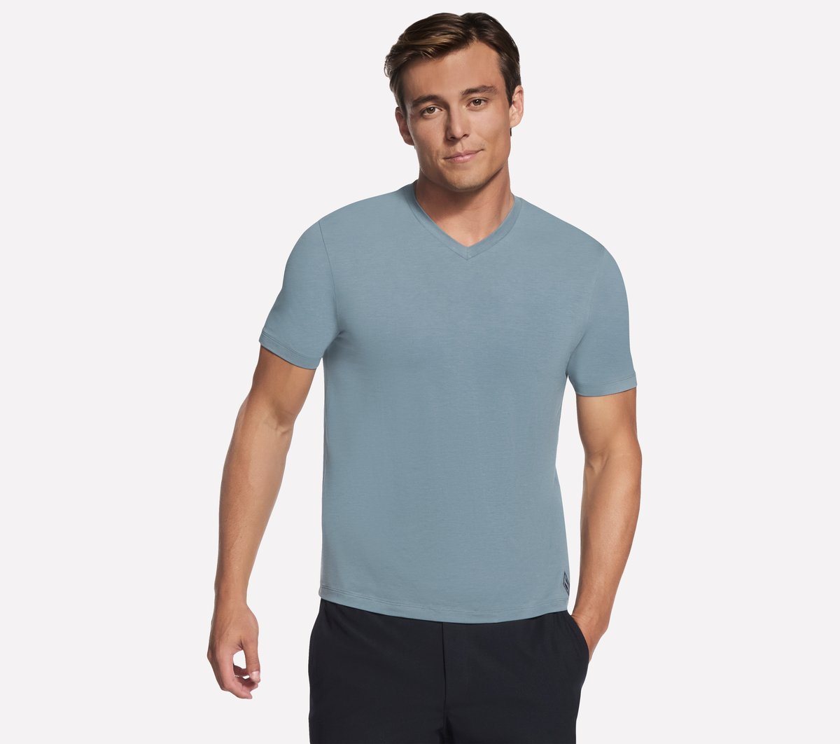 GO DRI Pima Short Sleeve V-Neck | Skechers Men
