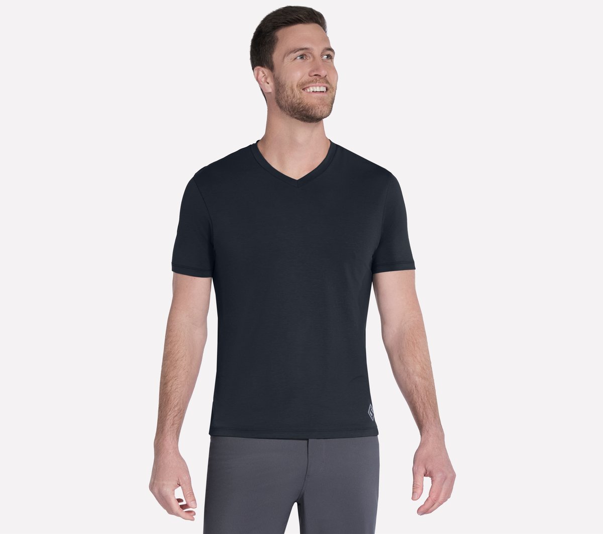 GO DRI Pima Short Sleeve V-Neck | Skechers Men