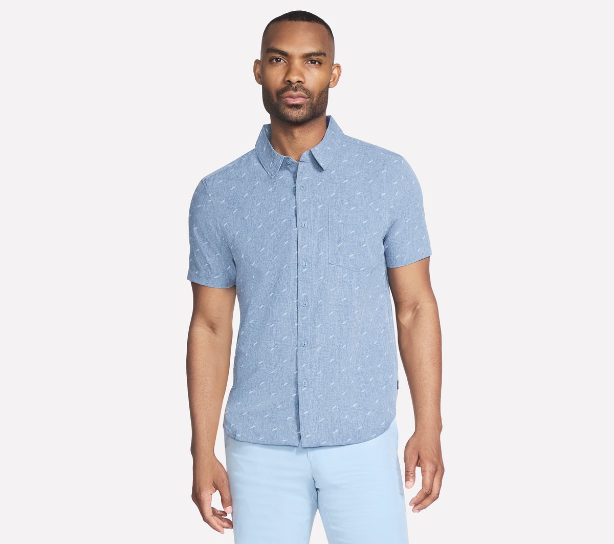 The GO WALK Air Printed Short Sleeve Shirt | Skechers Men