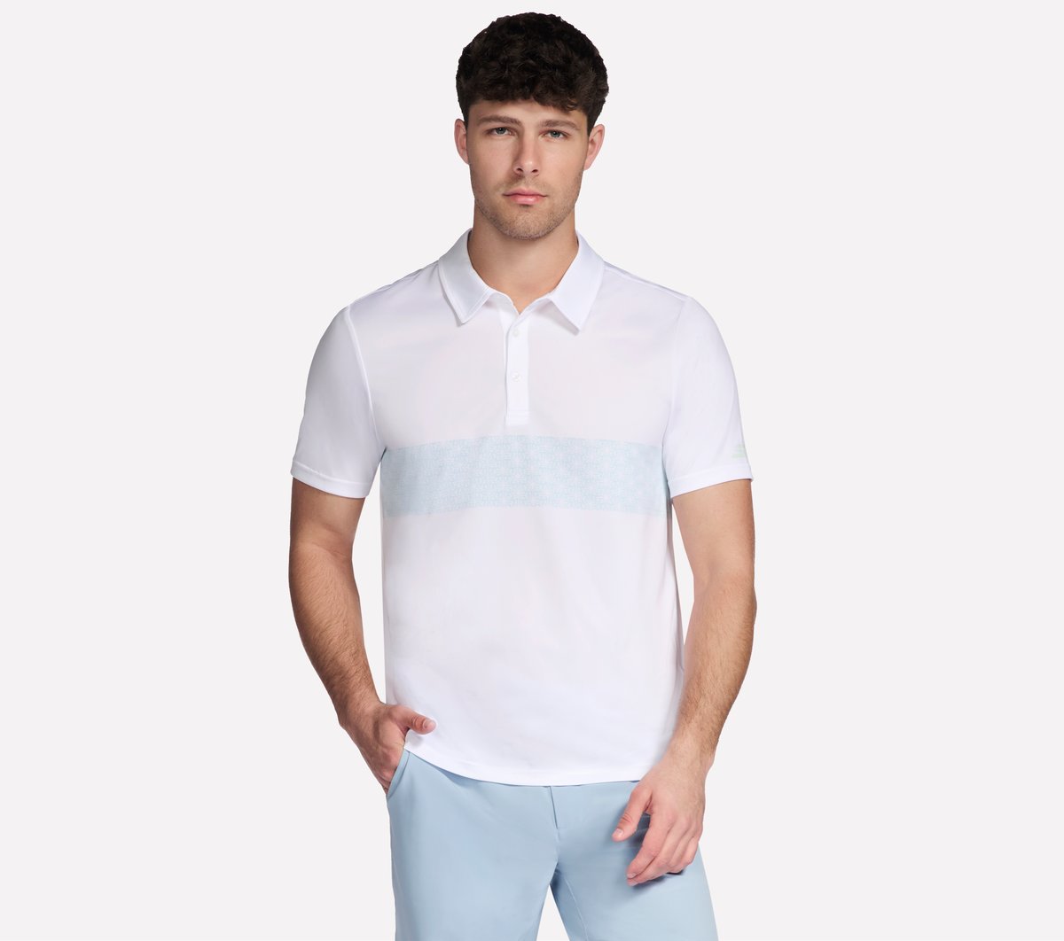 GO DRI Charge Palm Stripe Polo | Skechers Men