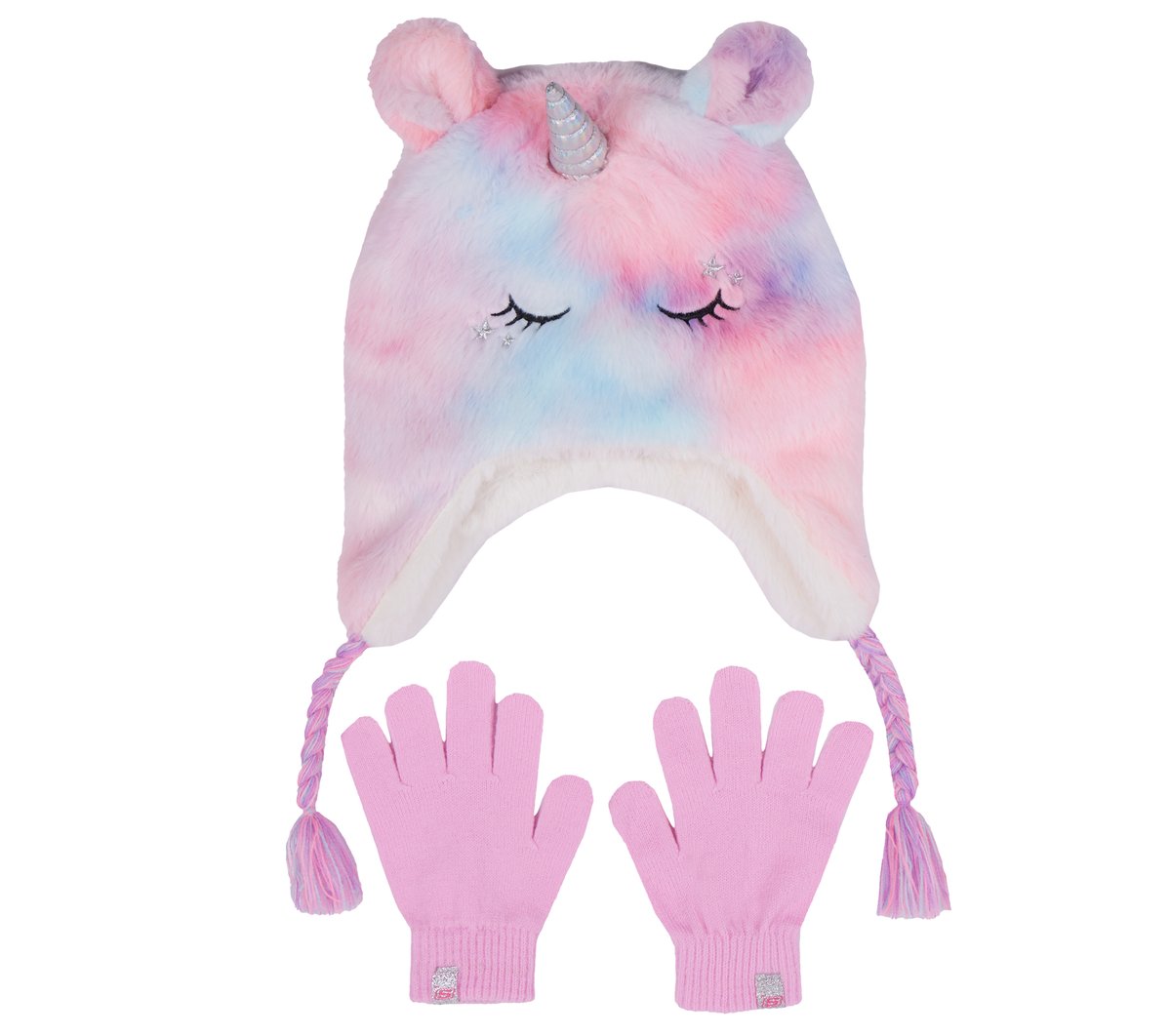 Cold Weather Plush Tie-Dye Unicorn Hat Set | Skechers