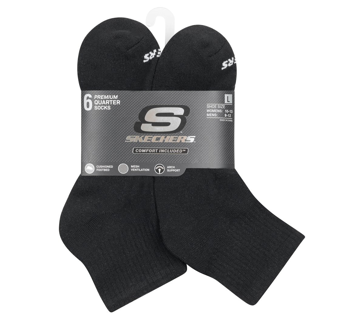 6 Pack Core Quarter Large Socks | Skechers