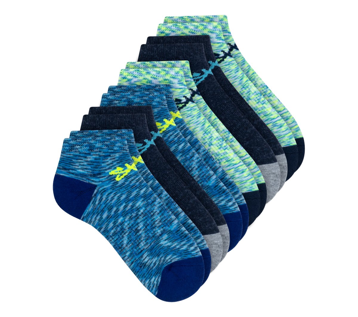 6 Pack Space Dye Low Cut Socks | Skechers